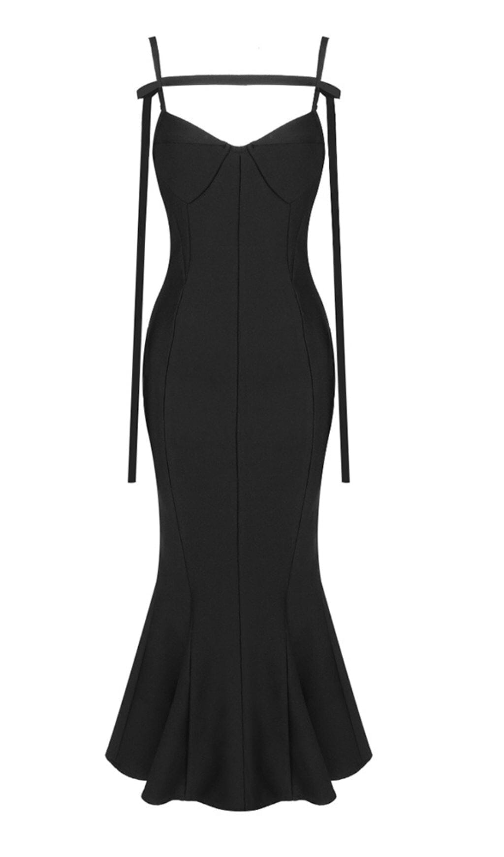 Strapy Slim Maxi Dress in Black