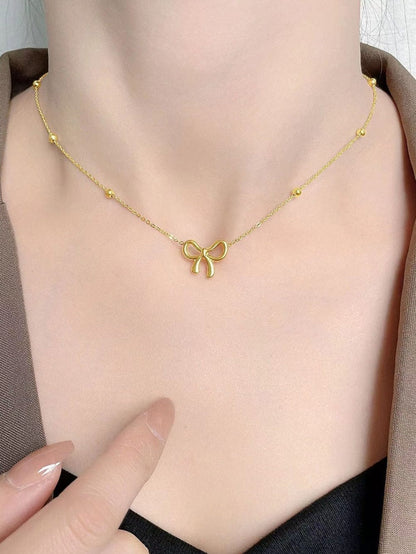 Bowknot Charm Choker Necklace