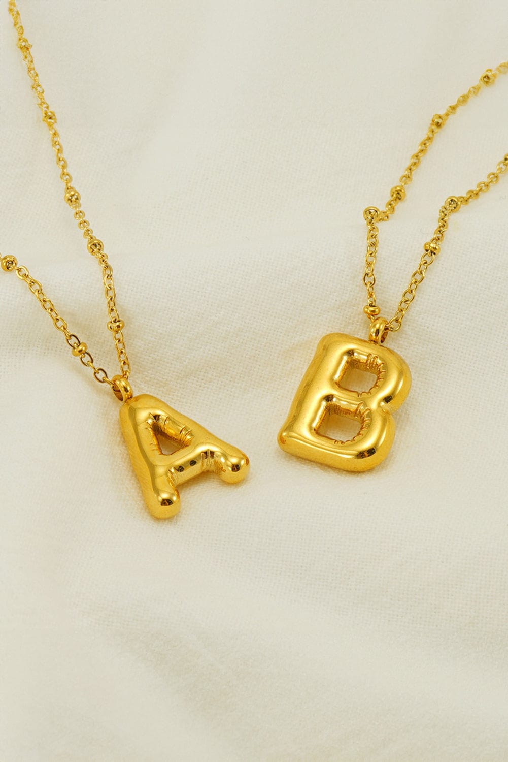 Gold A-Shape Alloy Pendant Necklace