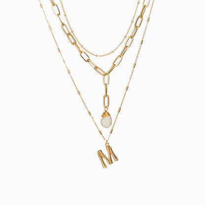Boho Gold Plated Charm Pendant Layered Necklace