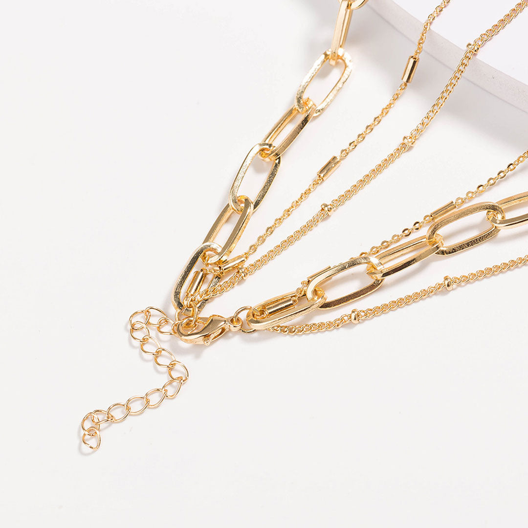 Boho Gold Plated Charm Pendant Layered Necklace
