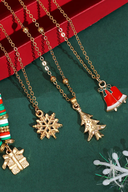 Golden Festival Pendant Necklace Set with Beaded Accents