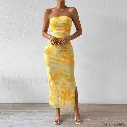 Graphic Off-Shoulder Midi Dress