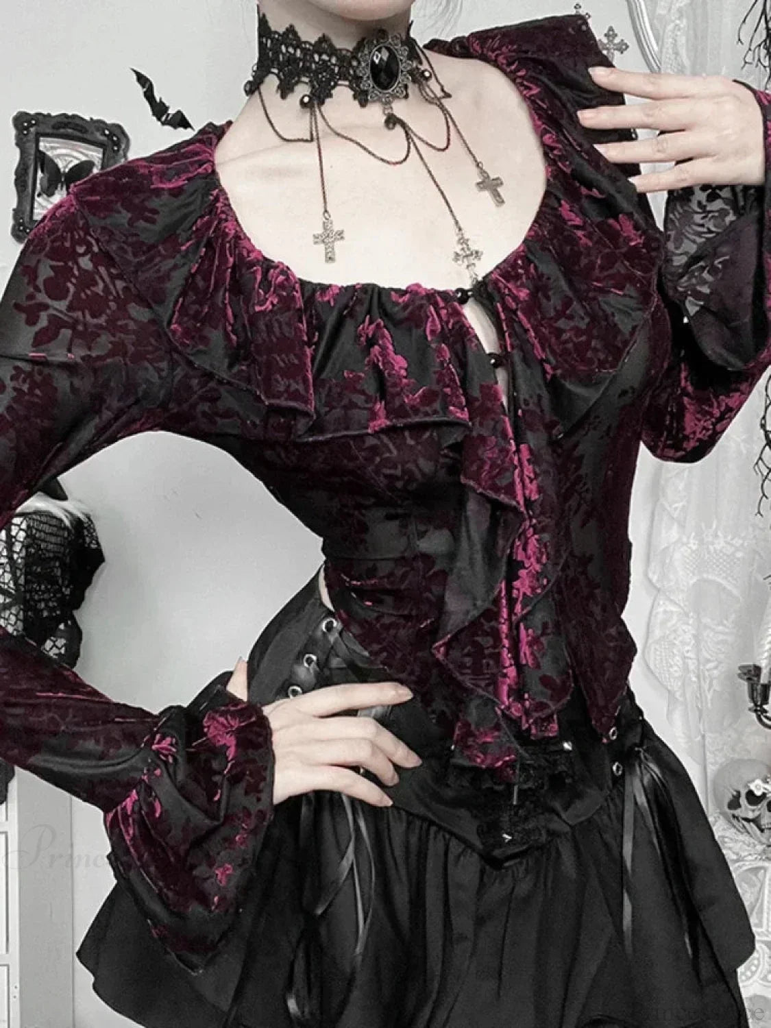 Grouped Frilled Knitted Top