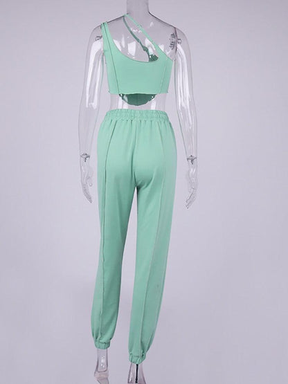 KittenAlarm - Hadley Solid Tank Top & Jogger Pants Set