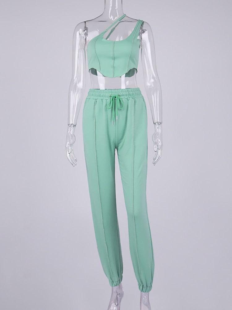 KittenAlarm - Hadley Solid Tank Top & Jogger Pants Set
