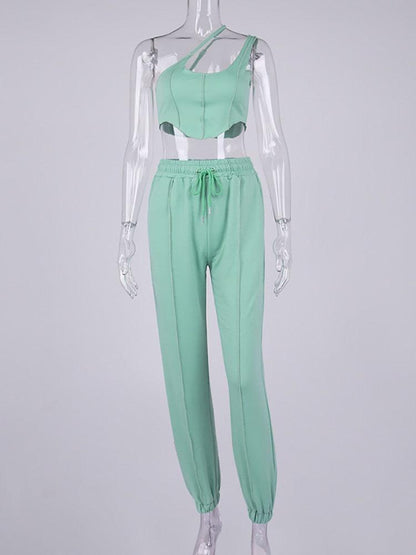 KittenAlarm - Hadley Solid Tank Top & Jogger Pants Set