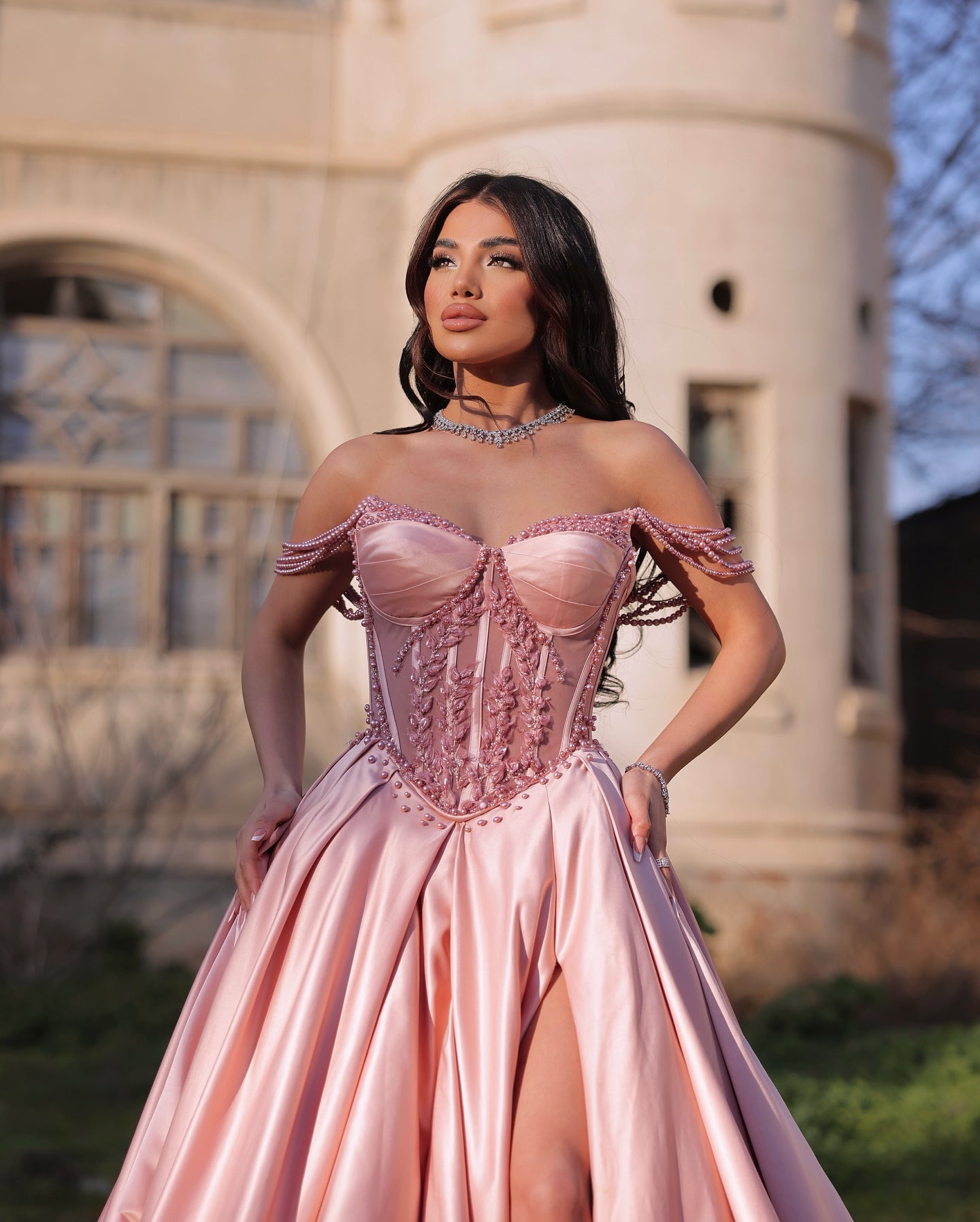 Off The Shoulder Backless Sweetheart Formal Evening Dress