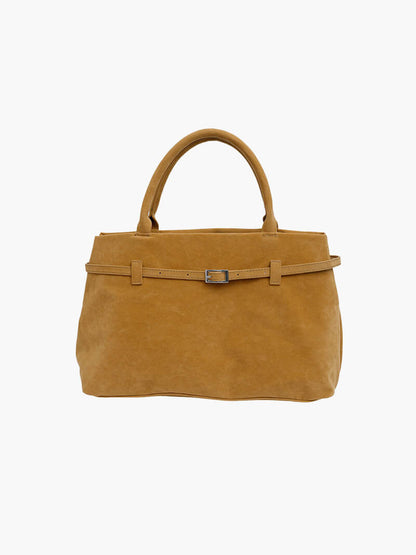 The Dalila — Structured Suede Top Handle Bag