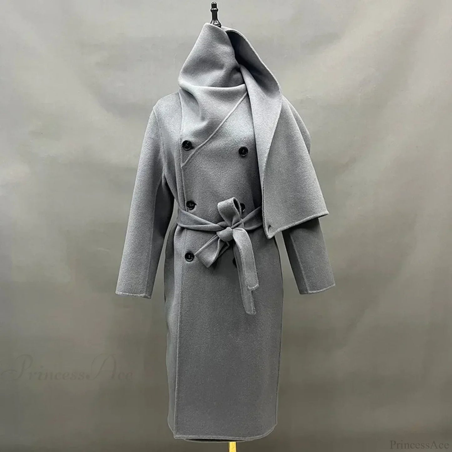 Handmade Cashmere Wool Belted Overcoat