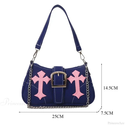 Hasp Metal Buckle Canvas Shoulder Bag