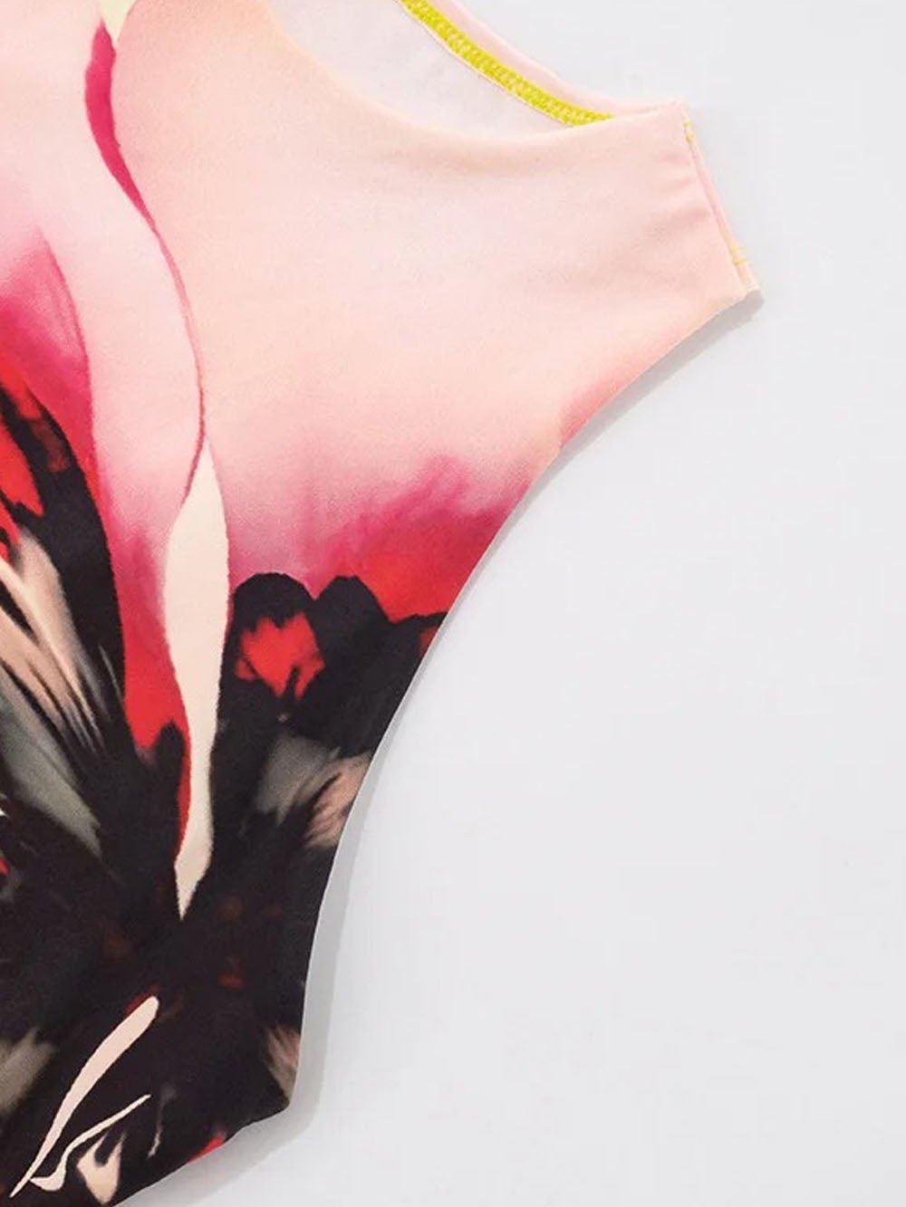 Watercolor Floral Print Round Neck Sleeveless Bodycon Maxi Dress