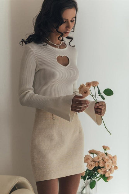 Heart Cut-Out Knit Top
