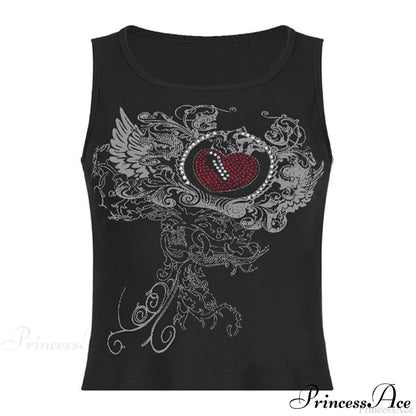 Heart Print Graceful White Crop Top