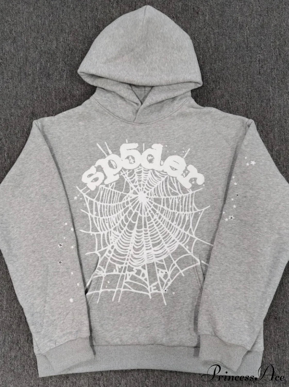 High Pile Fleece Foam Spider Print Hoodie