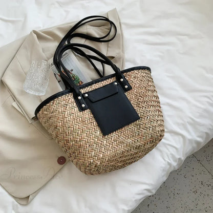 High Quality Straw Summer Tote Beach Handbag