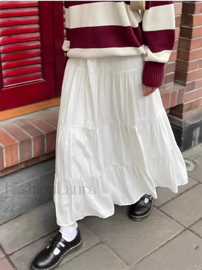 High Waist A-line Loose Faldas Casual Simple Short Sleeve Tee