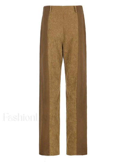 High Waist Y2K Corduroy Loose Pants