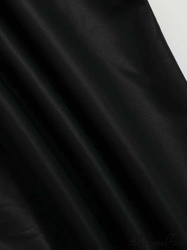 High Waisted Elastic PU Leather Sexy Slim Fit Legs Pants