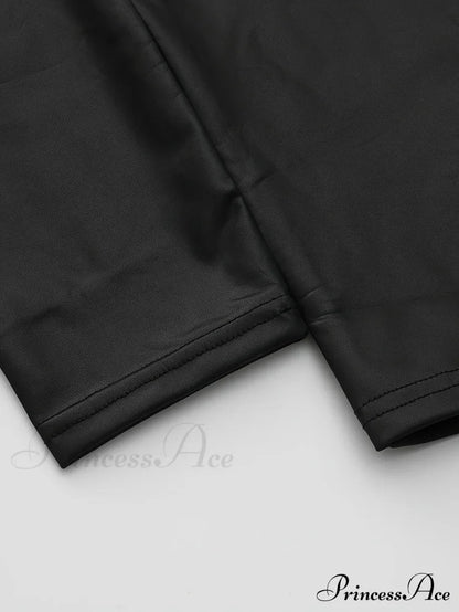 High Waisted Elastic PU Leather Sexy Slim Fit Legs Pants