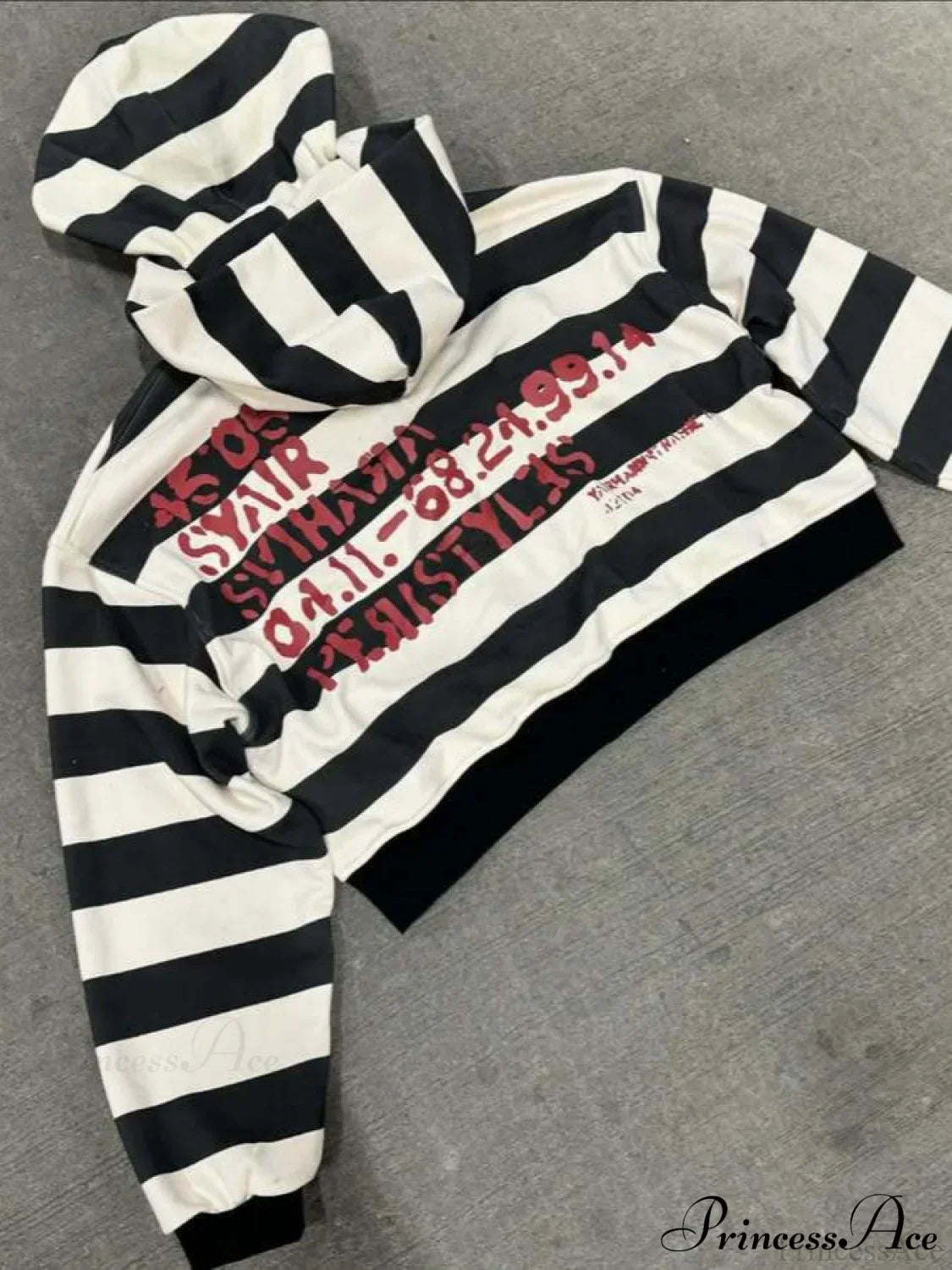 Hip-Hop Double-Layered Hood Graphic Print  Hoodie