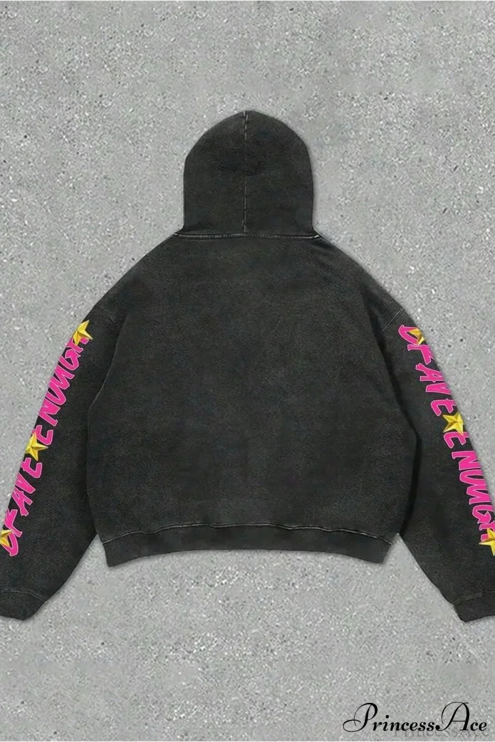 Hip-Hop Rock Character Letter Print Loose Hoodie