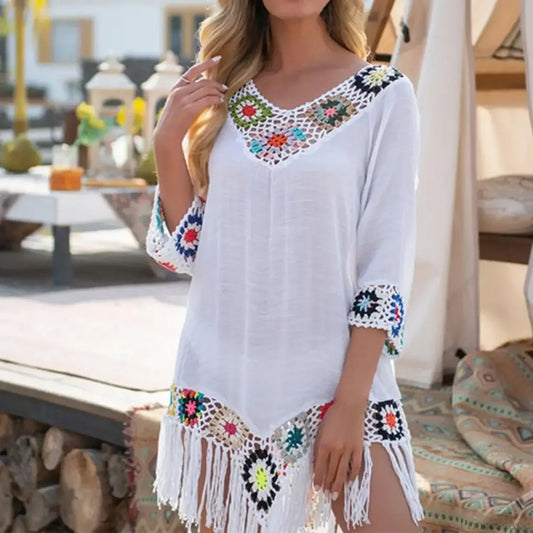 Hollow Out Crochet Bikini Cover Up