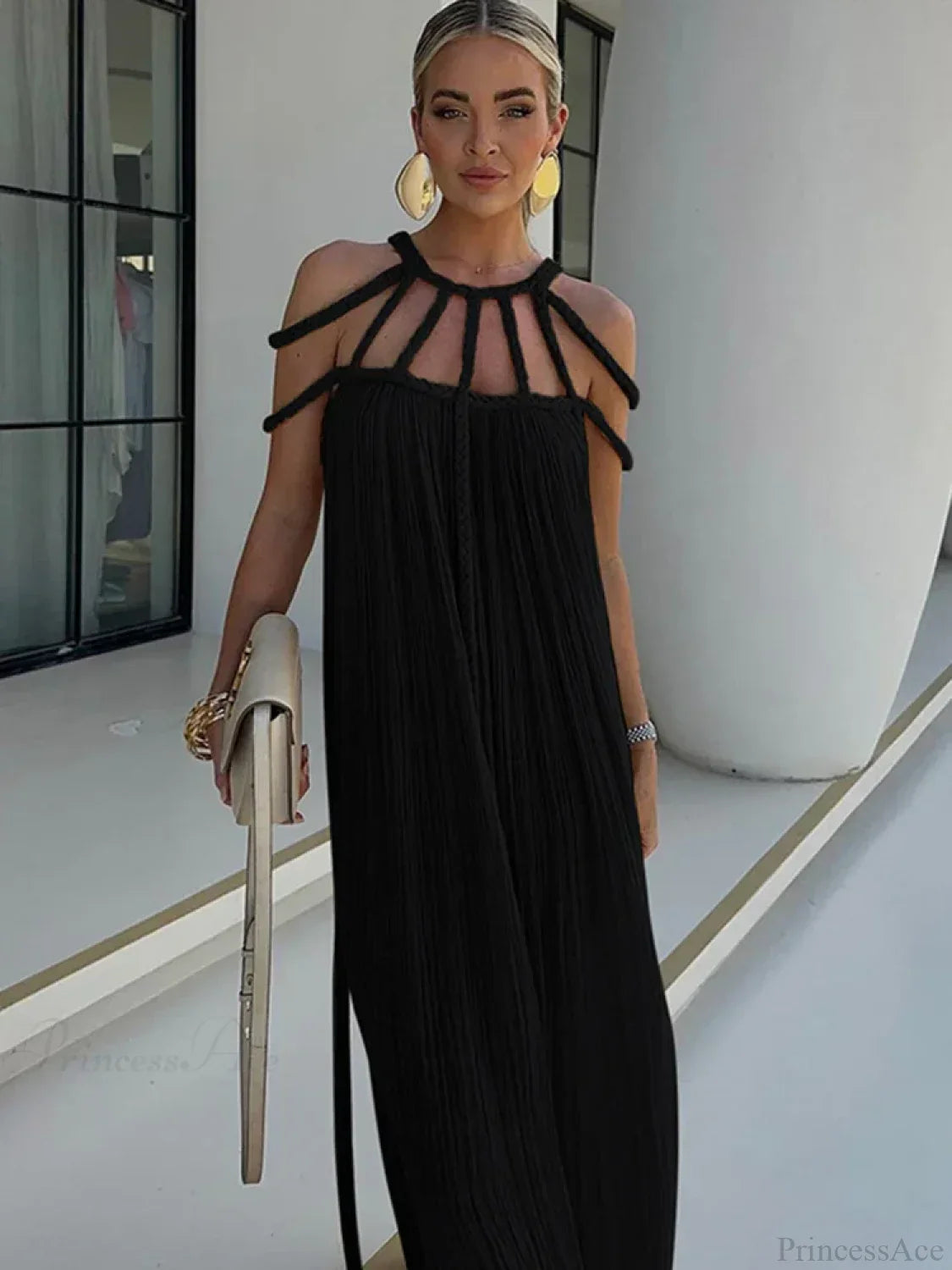 Hollow Out Sleeveless Beach Cover Up
