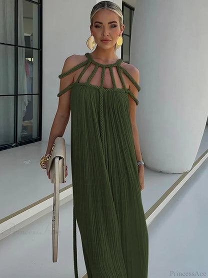 Hollow Out Sleeveless Beach Cover Up