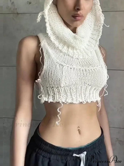 Hooded Cold Graceful Shoulder Crop Top