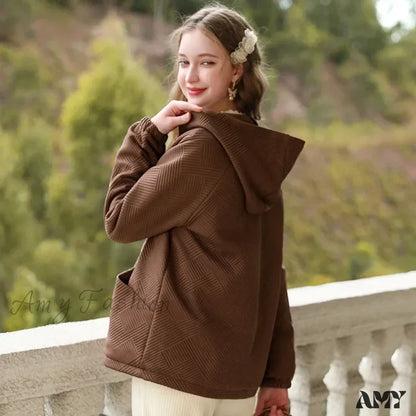 Hooded Twill Padded Thick Winter Warm Loose Vintage Quality Lady Coat