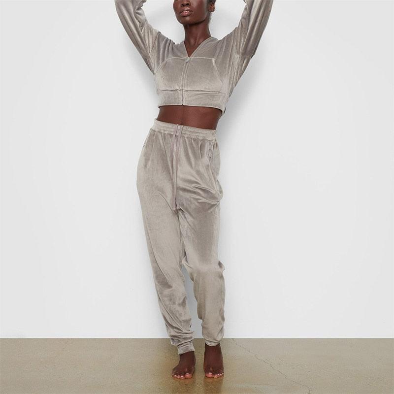 KittenAlarm - Iggy Velvet Hooded Pants Set
