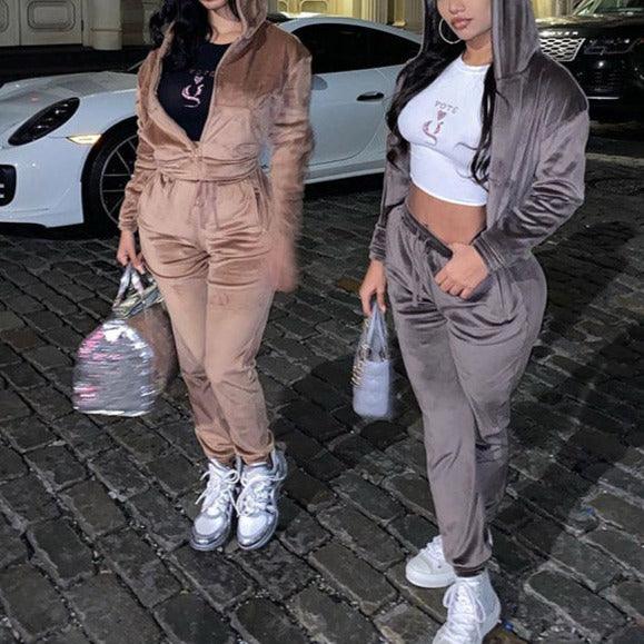 KittenAlarm - Iggy Velvet Hooded Pants Set