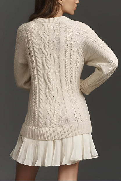 Twist Shape Knit Sweater Mini Dress