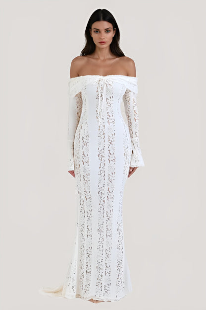 Lace Off-Shoulder Maxi Dress