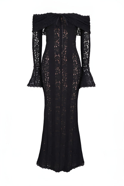 Lace Off-Shoulder Maxi Dress