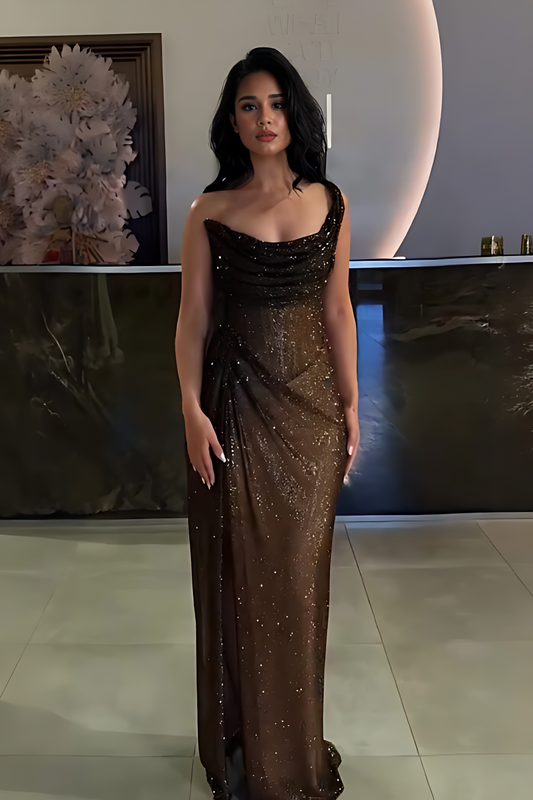Elegant Sequin Slit Party Maxi Dress
