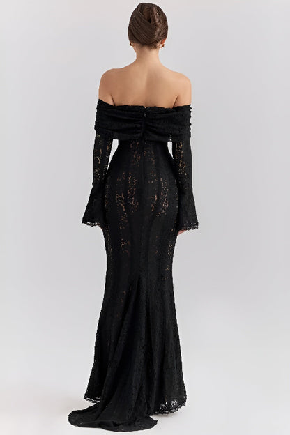 Lace Off-Shoulder Maxi Dress