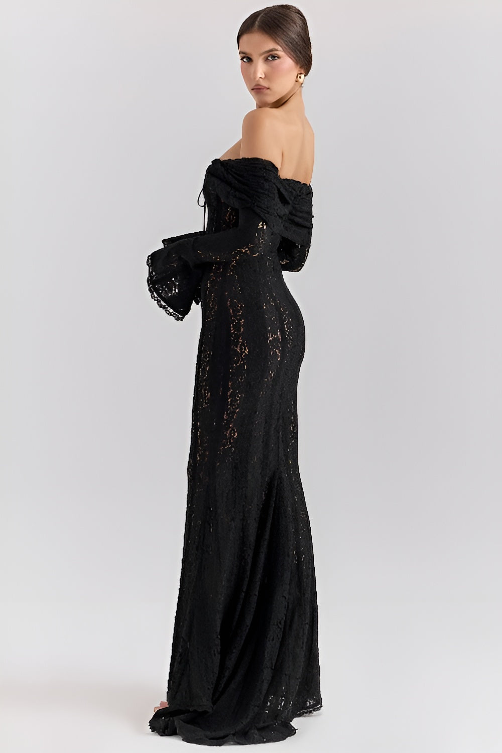 Lace Off-Shoulder Maxi Dress