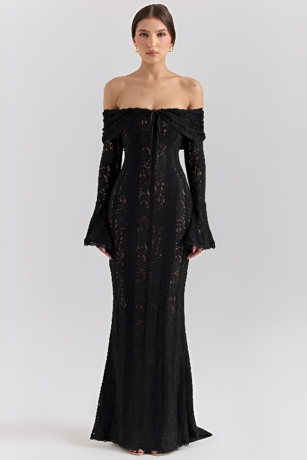 Lace Off-Shoulder Maxi Dress