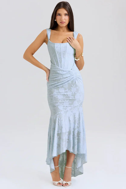 NUMIDA | SQUARE NECK CORSET MAXI DRESS