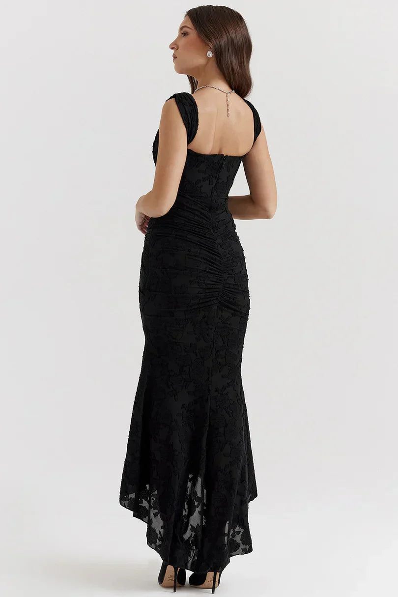 NUMIDA | SQUARE NECK CORSET MAXI DRESS