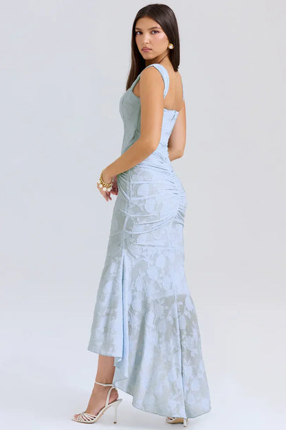 NUMIDA | SQUARE NECK CORSET MAXI DRESS