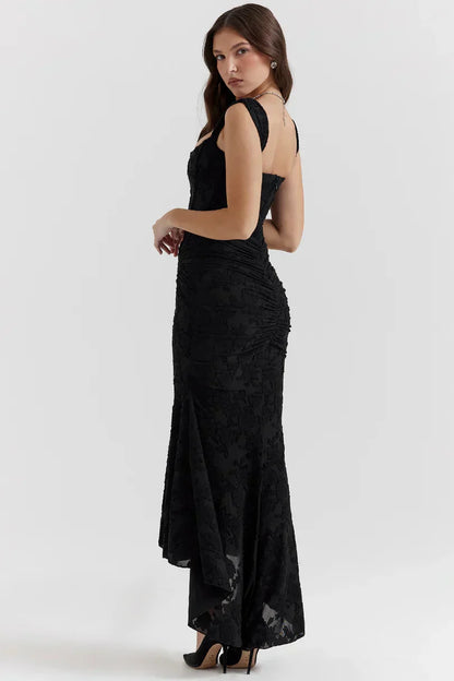 NUMIDA | SQUARE NECK CORSET MAXI DRESS