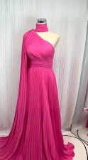 Rose Red Chiffon Shawl Formal Dress Customized