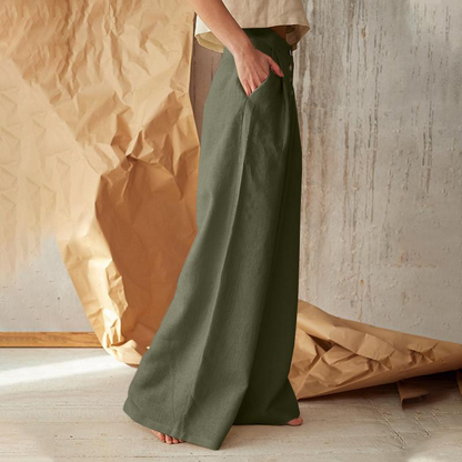 | Cotton Wide-Leg Pant