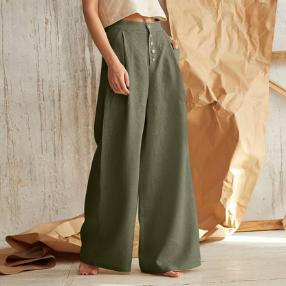 | Cotton Wide-Leg Pant