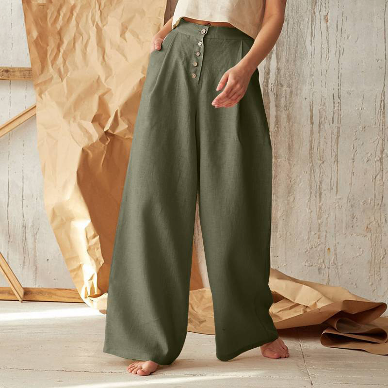 | Cotton Wide-Leg Pant
