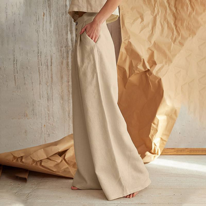 | Cotton Wide-Leg Pant