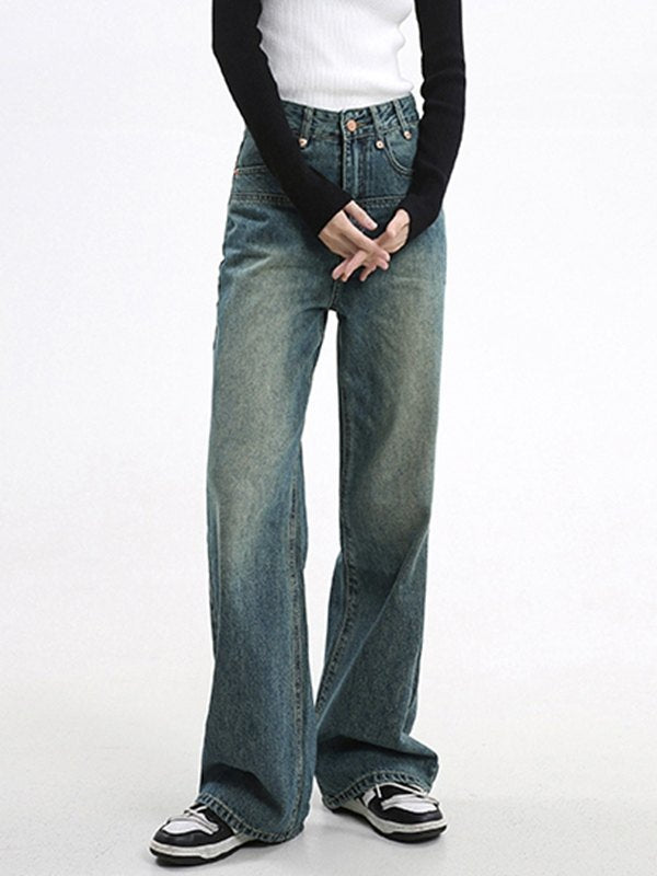 Patchwork Straight Boyfriend Jeans